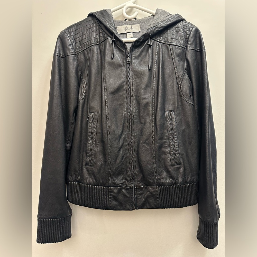 Danier Hooded Genuine Leather Jacket
